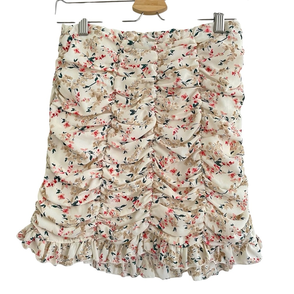 Mable Floral Ruched Skirt Small Cottagecore Scalloped Ruffles Soft Girl